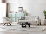 Palermo 3-pieces (Sofa & Loveseat & Chair) Livingroom Set in Cream from Furnia - Luna Furniture
