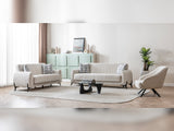 Palermo 3-pieces (Sofa & Loveseat & Chair) Livingroom Set in Cream from Furnia - Luna Furniture