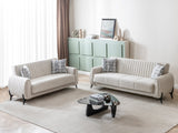 Palermo 3-pieces (Sofa & Loveseat & Chair) Livingroom Set in Cream from Furnia - Luna Furniture