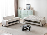 Palermo Convertible Sofa in Cream from Furnia - Luna Furniture