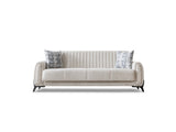 Palermo 3-pieces (Sofa & Loveseat & Chair) Livingroom Set in Cream from Furnia - Luna Furniture