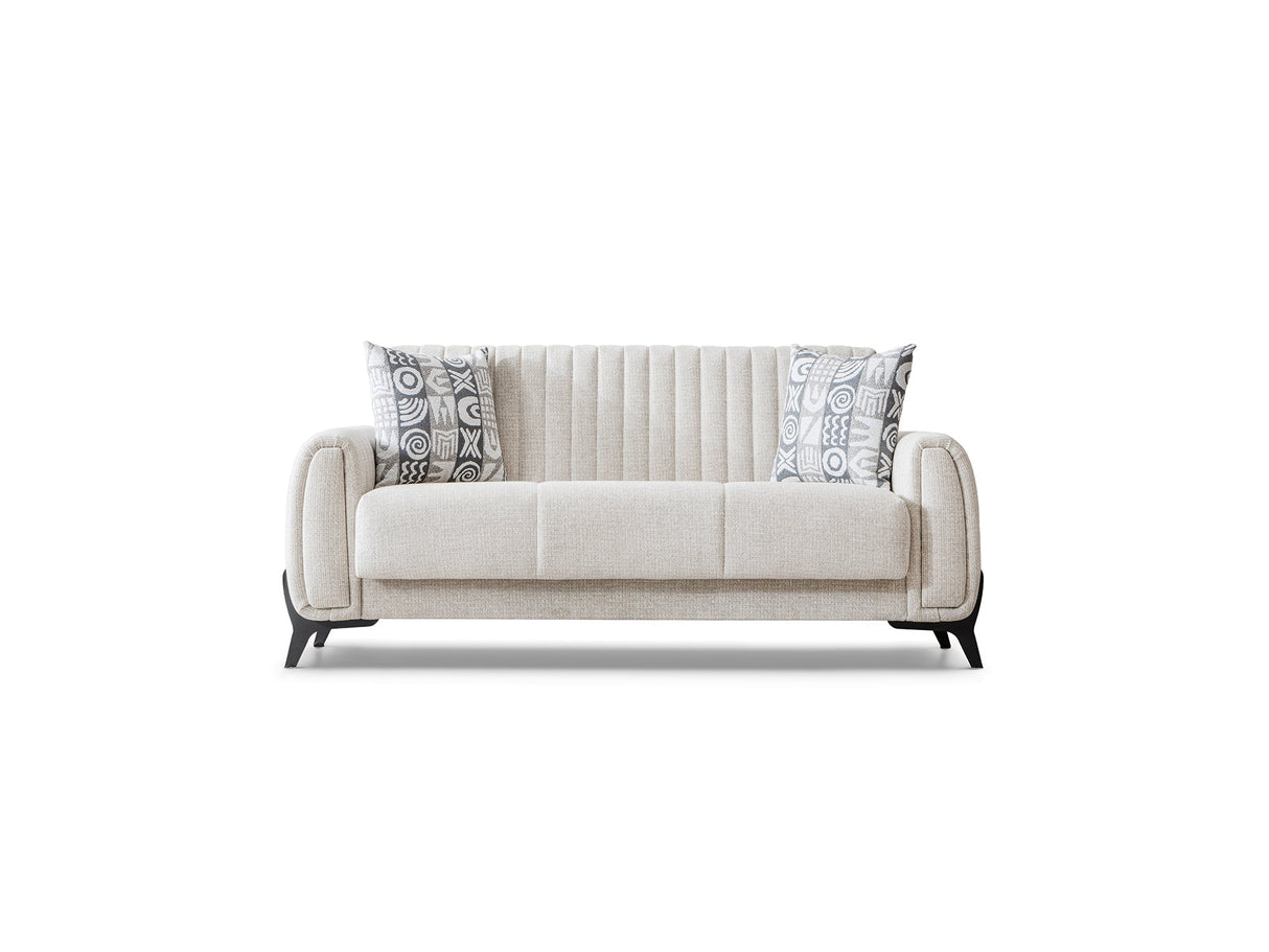 Palermo 3-pieces (Sofa & Loveseat & Chair) Livingroom Set in Cream from Furnia - Luna Furniture