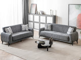 Palermo 3-pieces (Sofa & Loveseat & Chair) Livingroom Set in Grey from Furnia - Luna Furniture