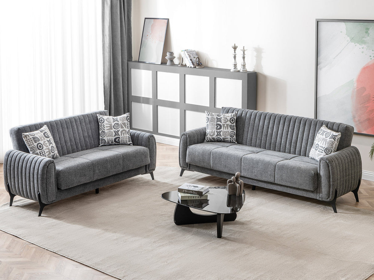 Palermo Convertible Sofa in Grey from Furnia - Luna Furniture