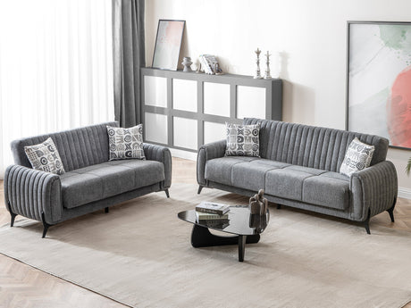 Palermo Convertible Sofa in Grey from Furnia - Luna Furniture