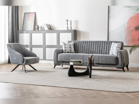 Palermo Convertible Sofa in Grey from Furnia - Luna Furniture