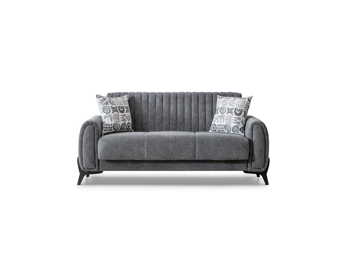 Palermo 3-pieces (Sofa & Loveseat & Chair) Livingroom Set in Grey from Furnia - Luna Furniture