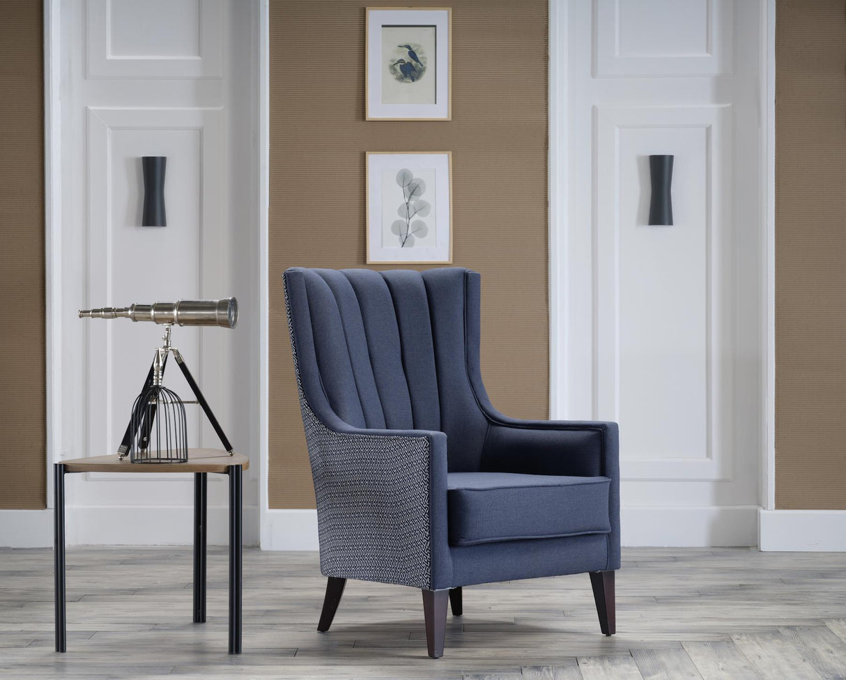 Palmer Corvet Navy Accent Armchair from Bellona - Luna Furniture