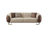 Palmera 3-pieces (Sofa & Loveseat & Chair) Livingroom Set in Cream from Furnia - Luna Furniture