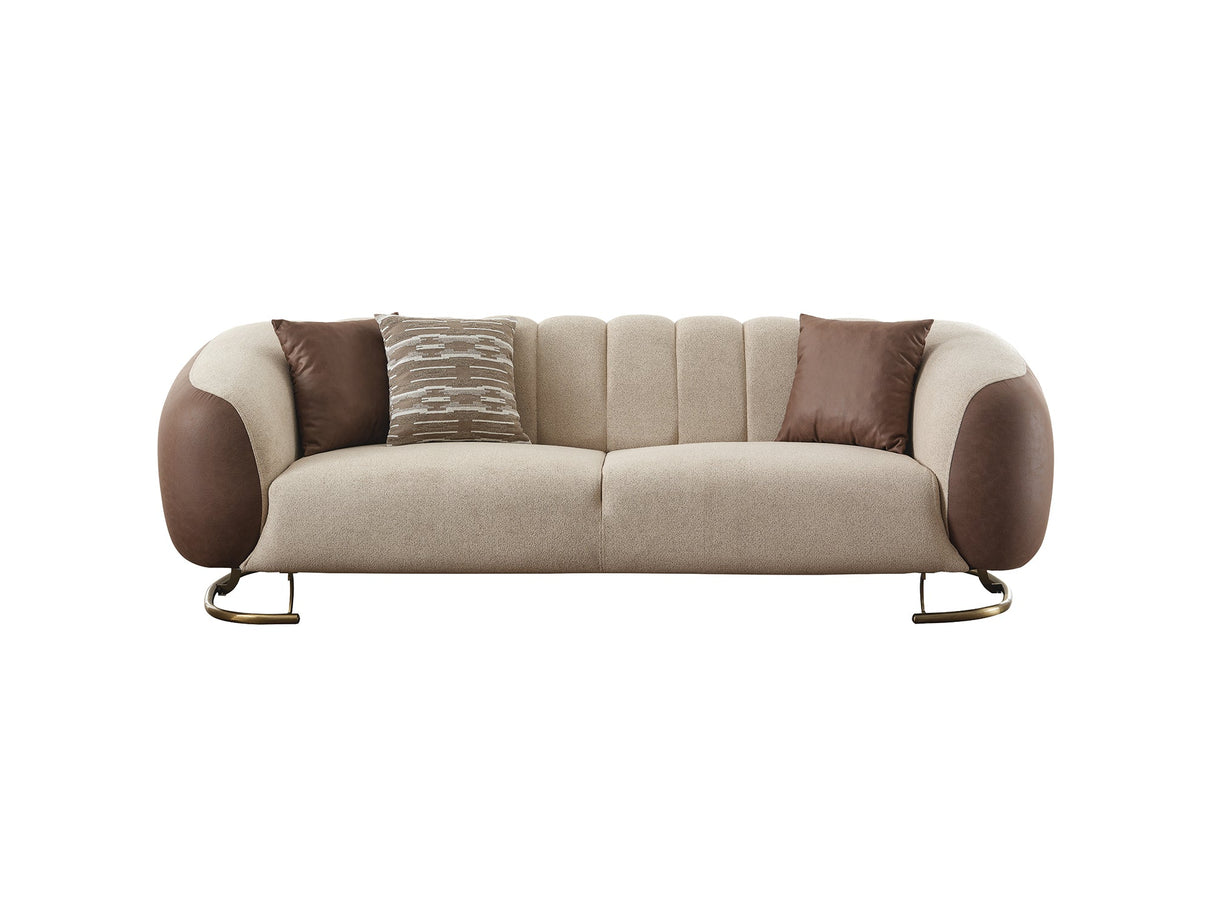 Palmera Stationary Sofa in Cream from Furnia - Luna Furniture