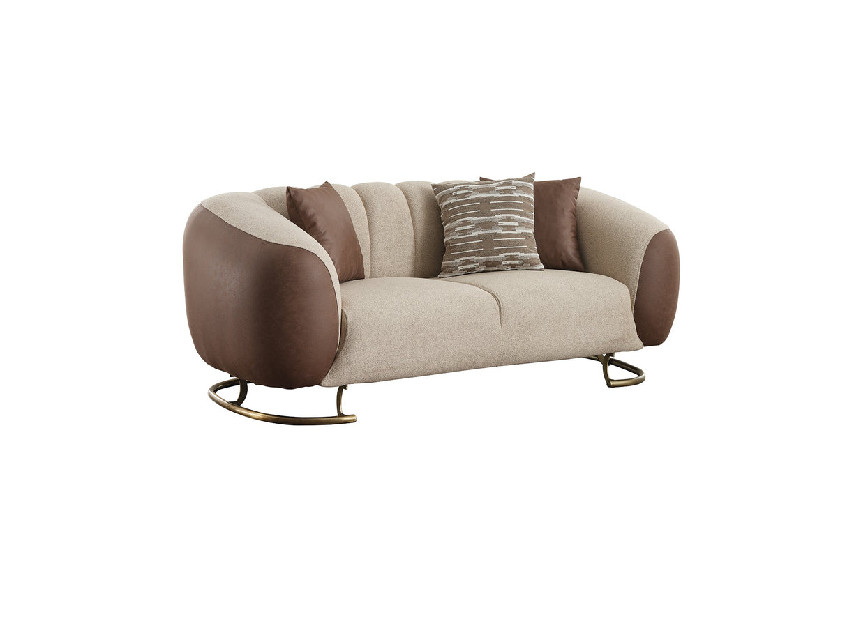 Palmera 3-pieces (Sofa & Loveseat & Chair) Livingroom Set in Cream from Furnia - Luna Furniture