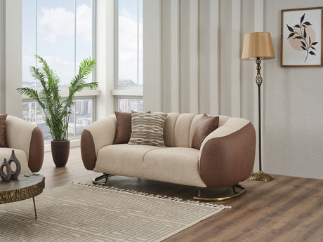 Palmera 3-pieces (Sofa & Loveseat & Chair) Livingroom Set in Cream from Furnia - Luna Furniture