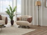 Palmera 3-pieces (Sofa & Loveseat & Chair) Livingroom Set in Cream from Furnia - Luna Furniture