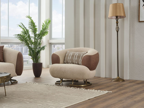 Palmera 3-pieces (Sofa & Loveseat & Chair) Livingroom Set in Cream from Furnia - Luna Furniture