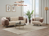 Palmera 3-pieces (Sofa & Loveseat & Chair) Livingroom Set in Cream from Furnia - Luna Furniture