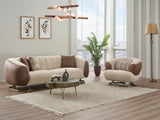 Palmera Stationary Sofa in Cream from Furnia - Luna Furniture
