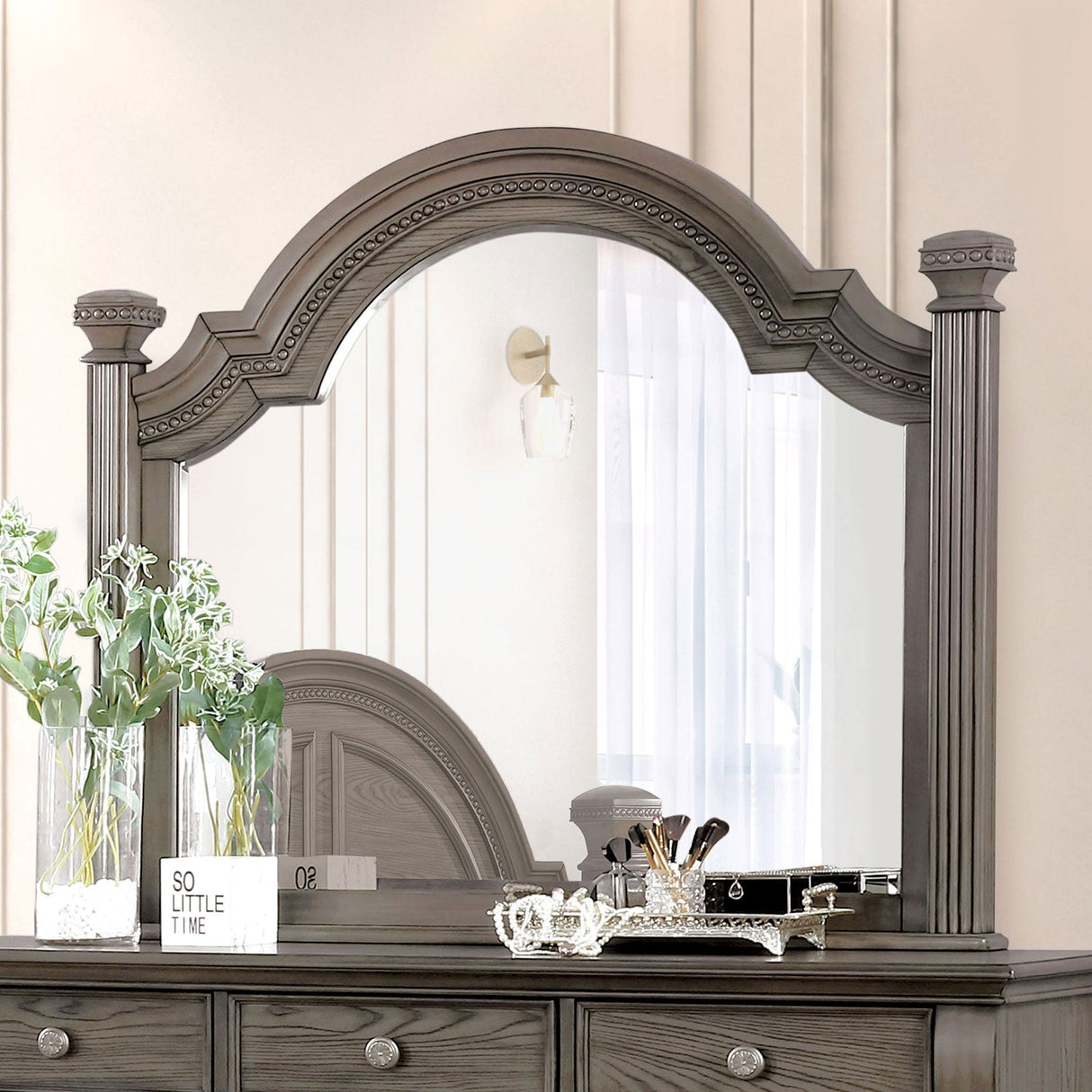 Pamphilos Gray Mirror (Mirror Only) from Furniture of America - Luna Furniture