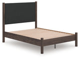 Pamytta Brown Full Upholstered Panel Platform Bed from Ashley Furniture - Luna Furniture