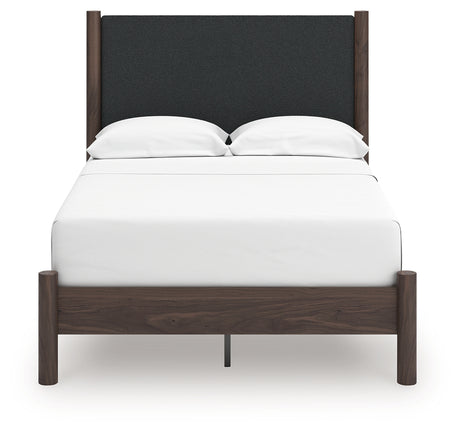 Pamytta Brown Full Upholstered Panel Platform Bed from Ashley - Luna Furniture