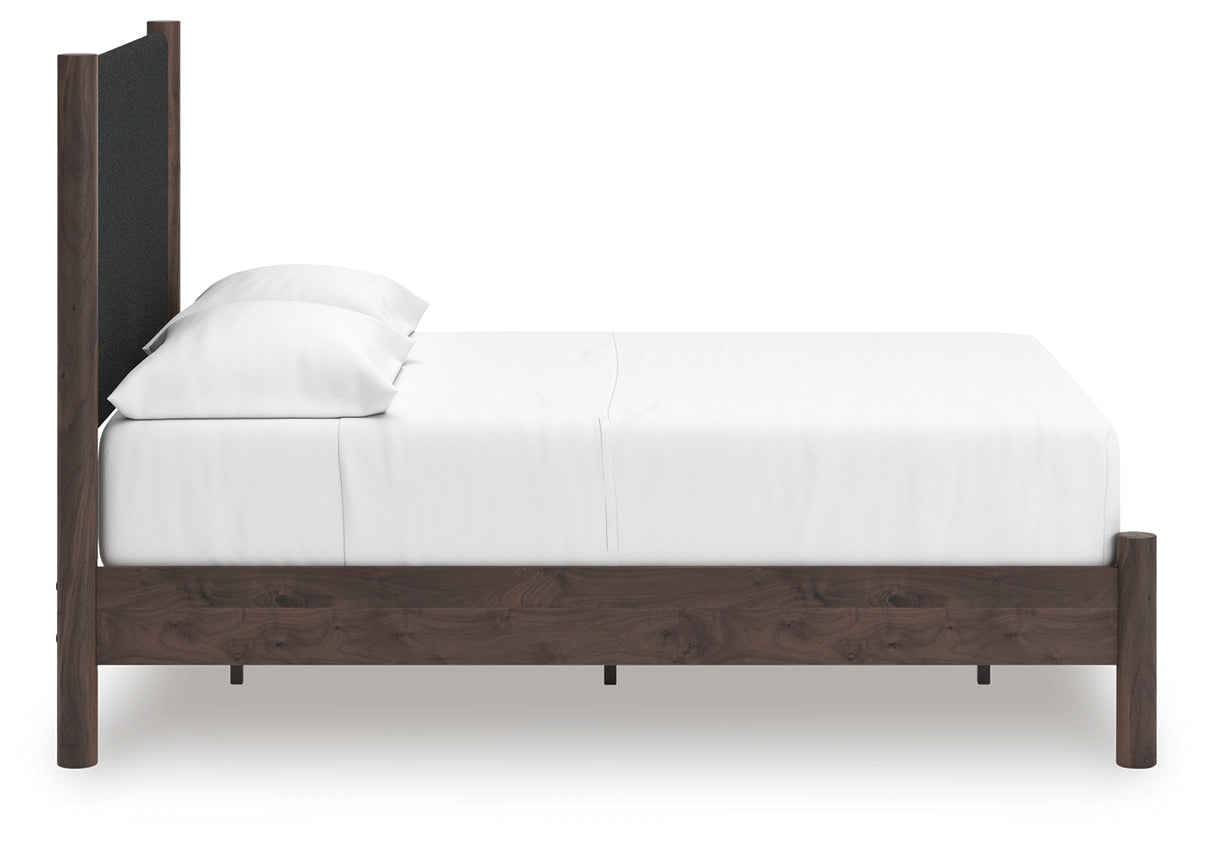 Pamytta Brown Full Upholstered Panel Platform Bed from Ashley Furniture - Luna Furniture