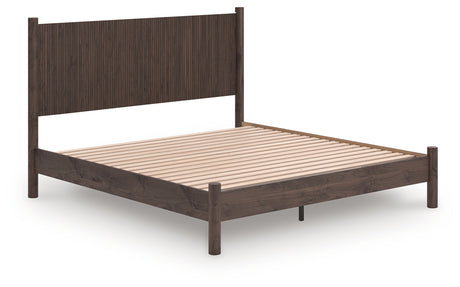 Pamytta Brown King Panel Platform Bed from Ashley - Luna Furniture