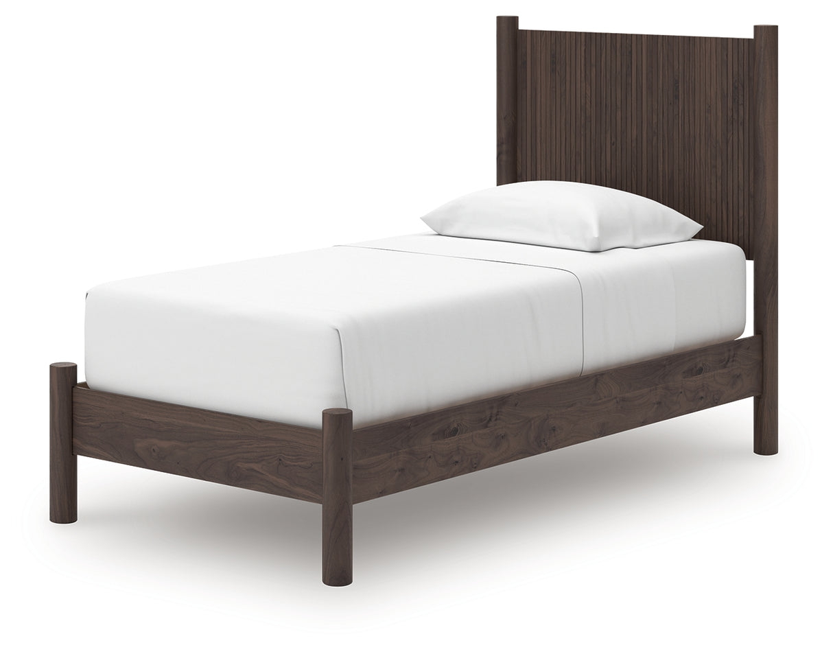 Pamytta Brown Twin Panel Platform Bed from Ashley - Luna Furniture