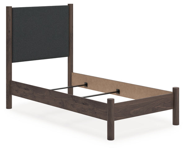 Pamytta Brown Twin Upholstered Panel Bed