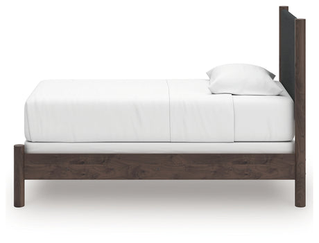 Pamytta Brown Twin Upholstered Panel Bed from Ashley - Luna Furniture