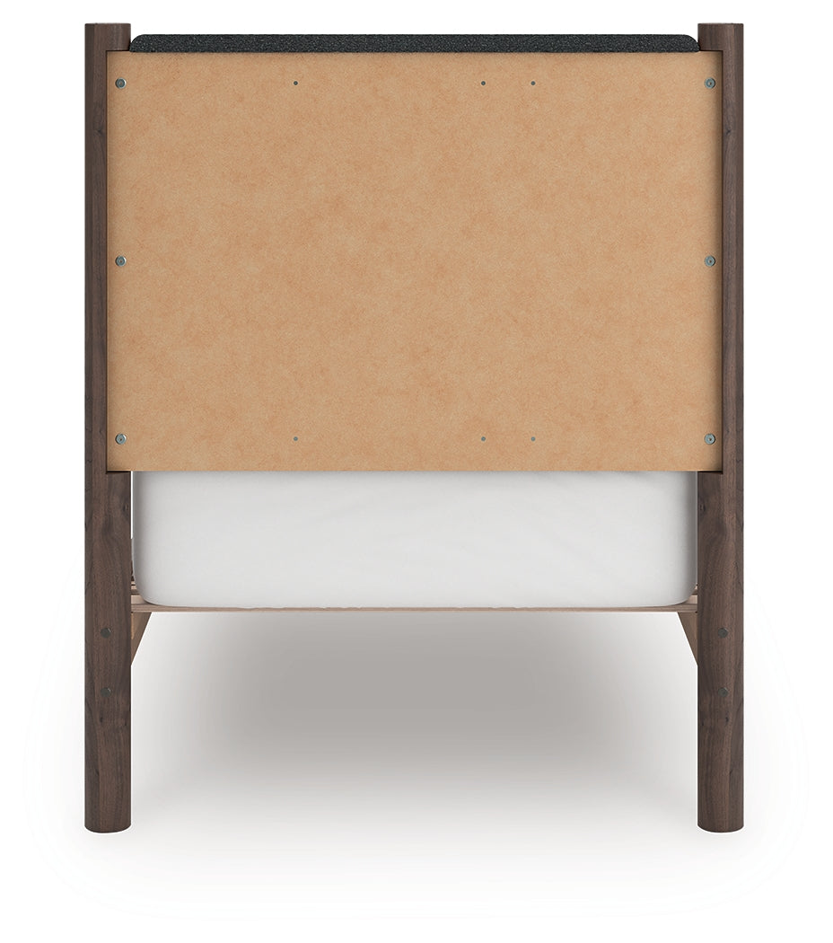 Pamytta Brown Twin Upholstered Panel Platform Bed from Ashley - Luna Furniture