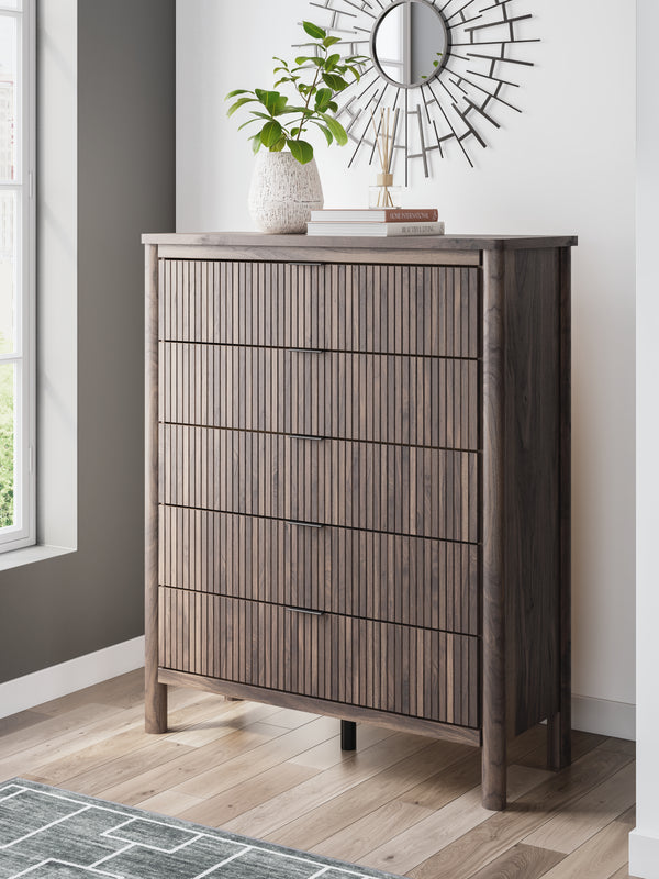 Pamytta Brown Wide Chest of Drawers