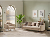 Shelby Stationary Sofa in Beige from Furnia - Luna Furniture