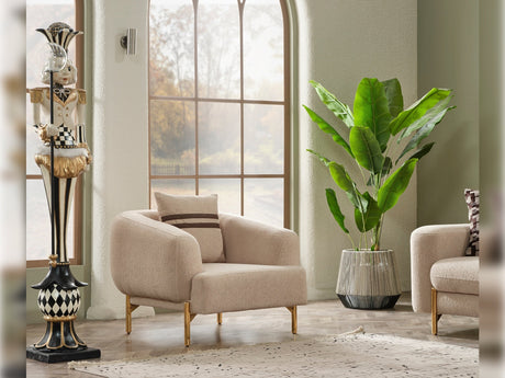 Shelby 4-pieces (2 Sofa & 2 Chair) Livingroom Set in Beige from Furnia - Luna Furniture