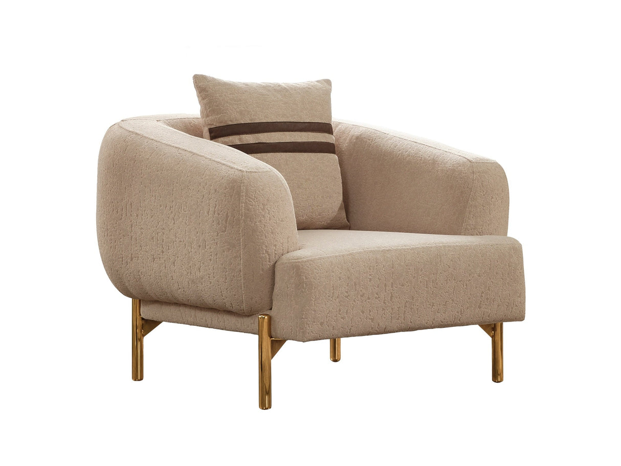 Shelby 4-pieces (2 Sofa & 2 Chair) Livingroom Set in Beige from Furnia - Luna Furniture