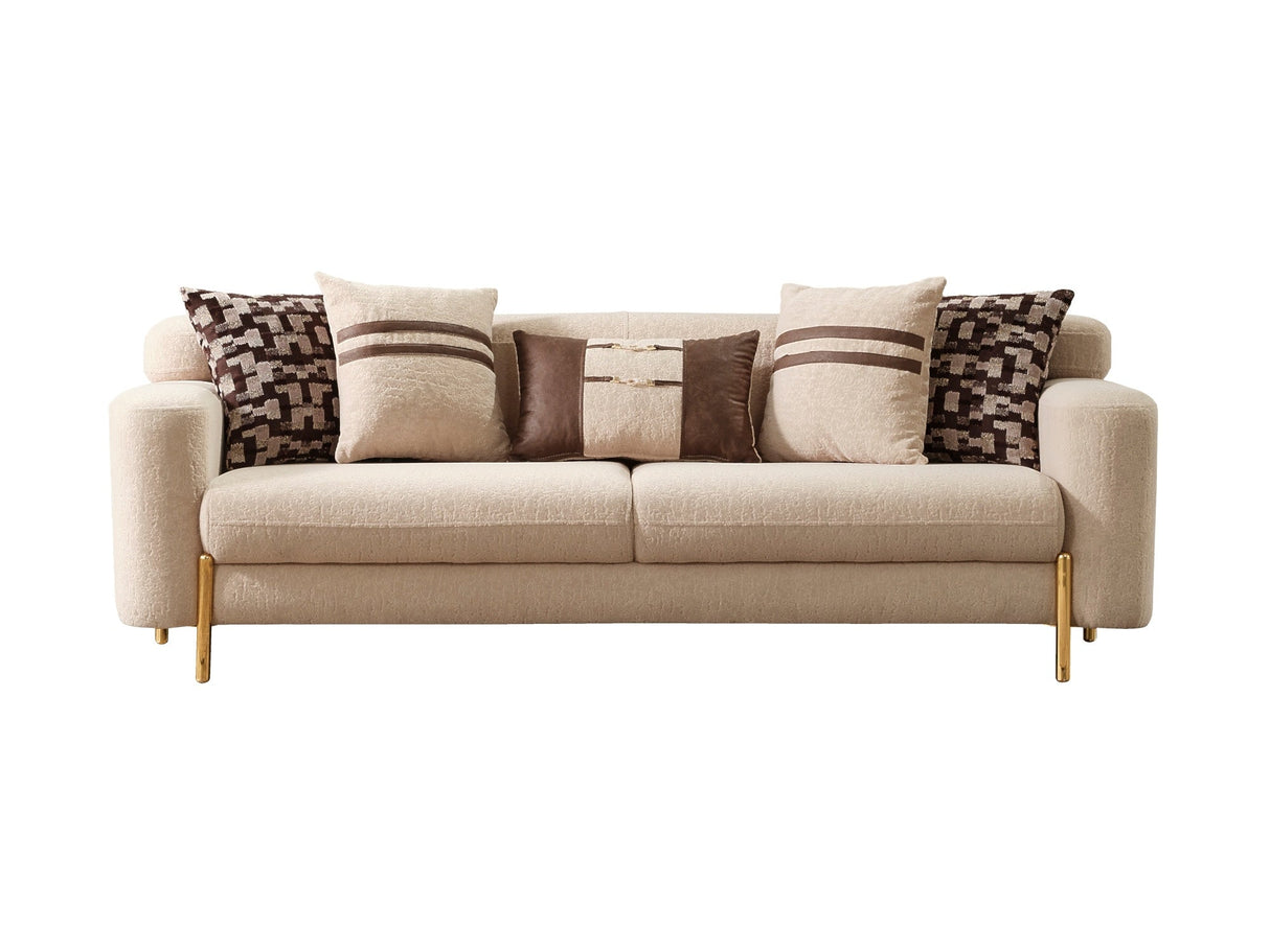 Shelby Stationary Sofa in Beige from Furnia - Luna Furniture