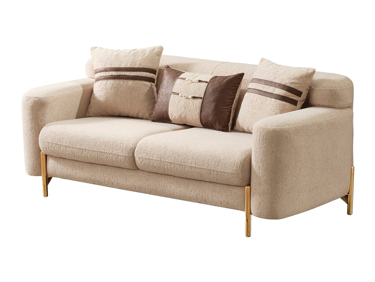 Shelby 4-pieces (2 Sofa & 2 Chair) Livingroom Set in Beige from Furnia - Luna Furniture