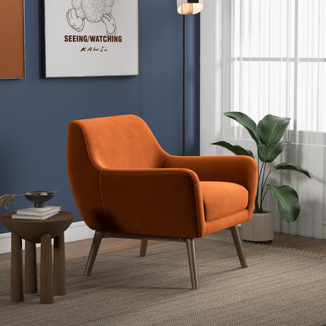 Panom Burnt Orange Velvet Lounge Chair from Ashcroft Furniture - Luna Furniture