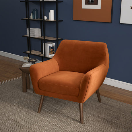 Panom Burnt Orange Velvet Lounge Chair from Ashcroft Furniture - Luna Furniture