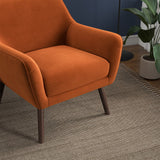 Panom Burnt Orange Velvet Lounge Chair from Midinmod - Luna Furniture