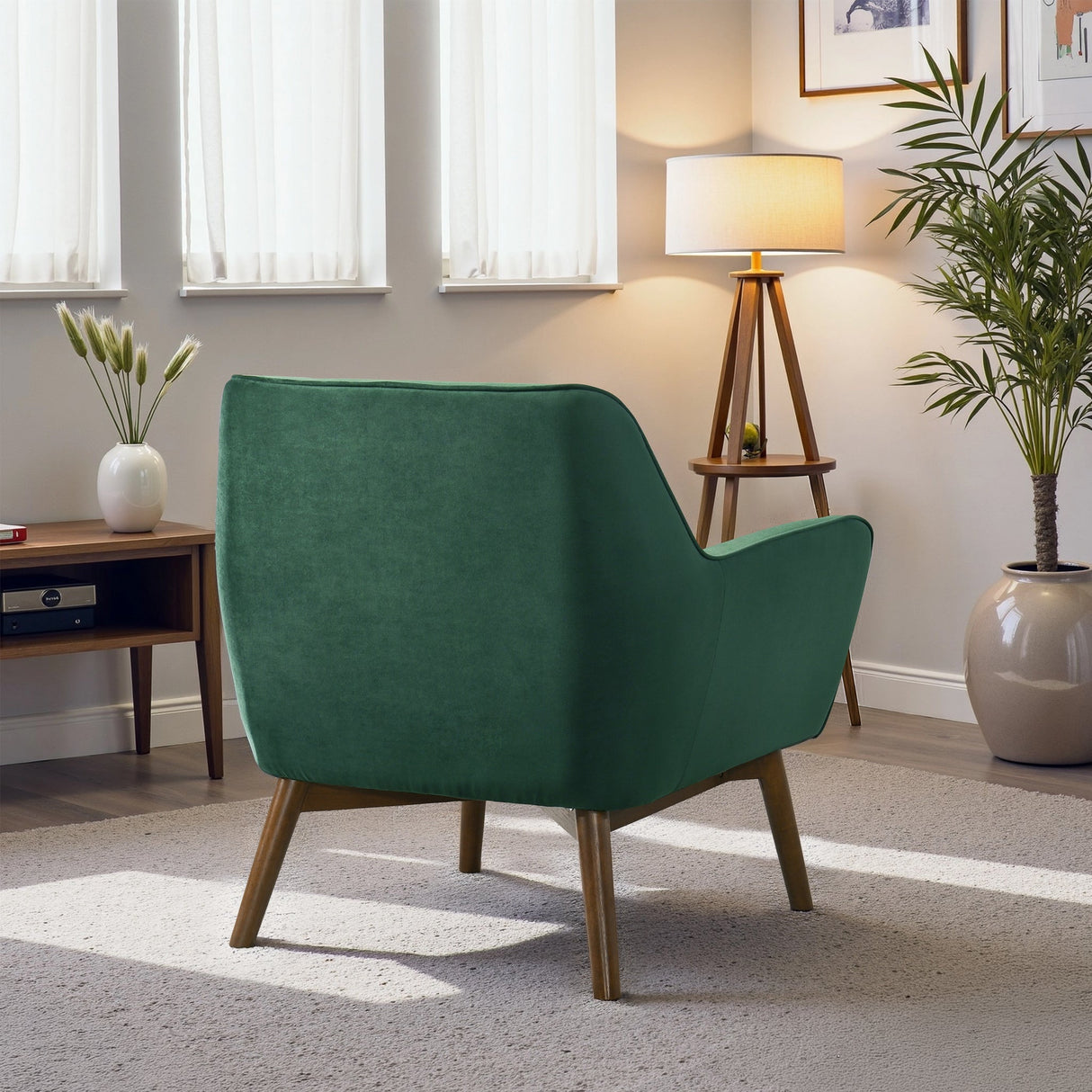 Panom Forest Green Velvet Lounge Chair from Midinmod - Luna Furniture