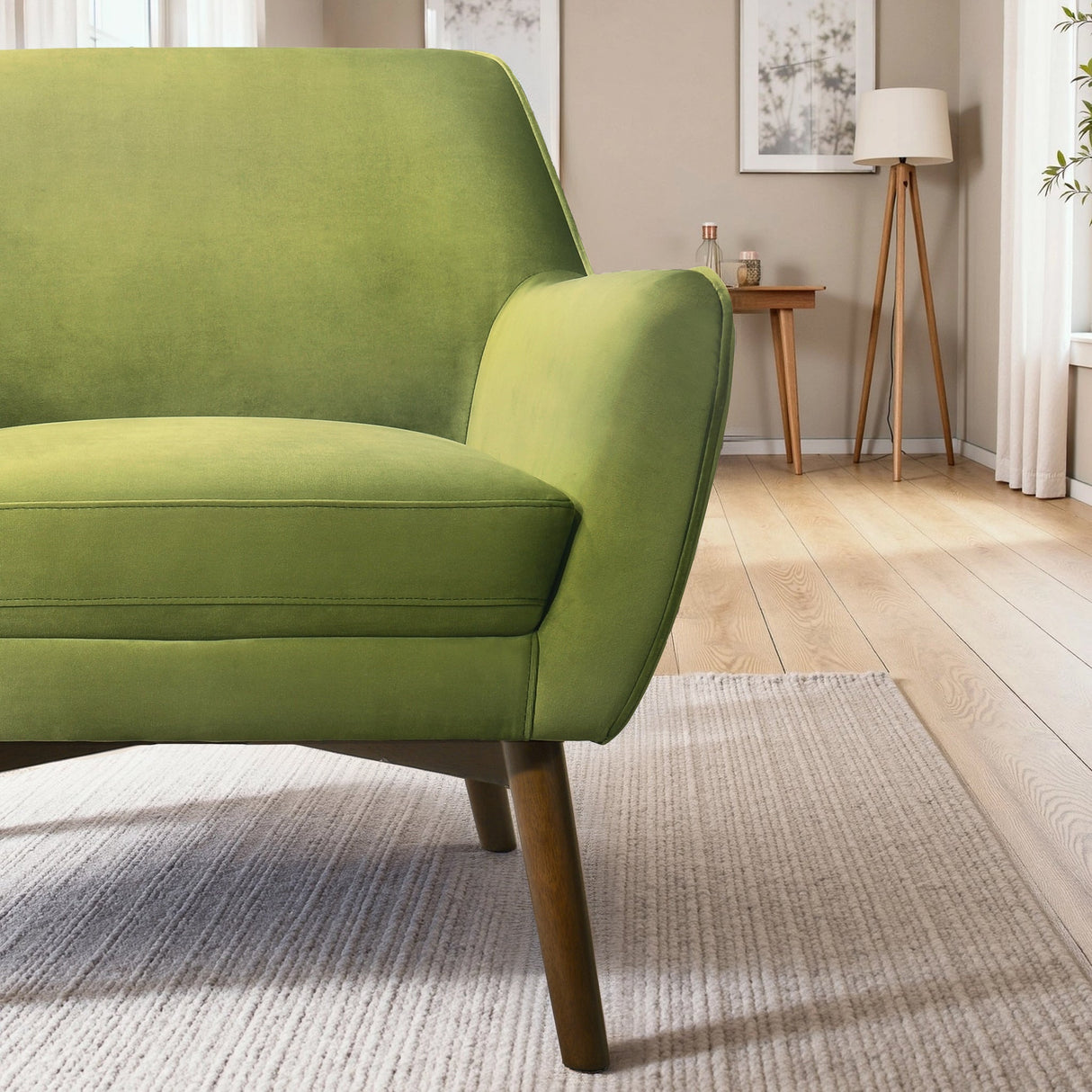 Panom Pistacho Green Velvet Lounge Chair from Midinmod - Luna Furniture