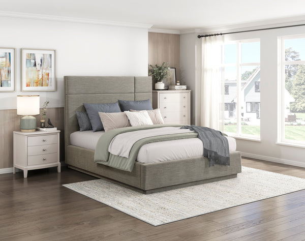 Paola Forest Green Eastern King Upholstered Platform Bed