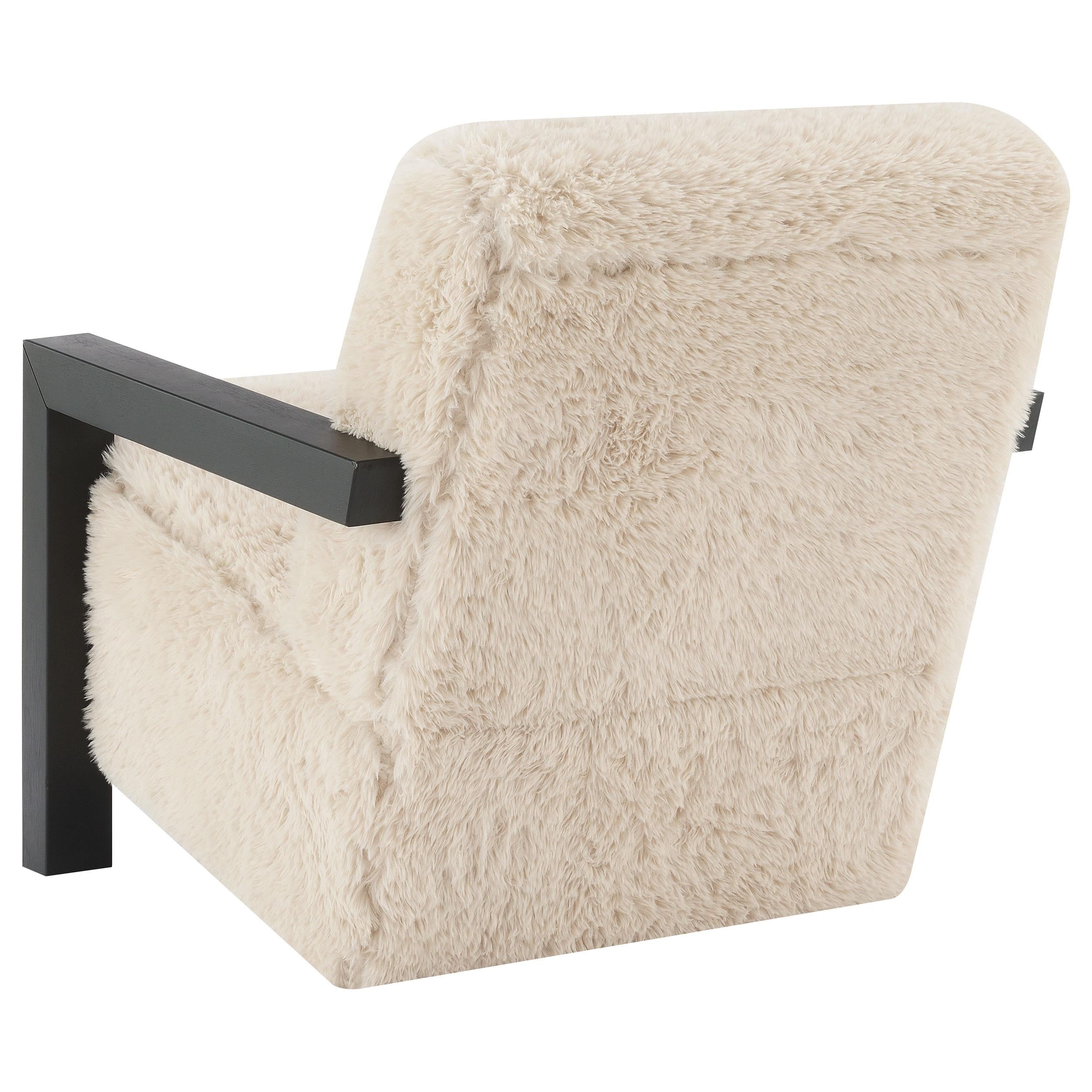 Coaster Paquet Latte Faux Fur Solid Wood Arm Chair – Luna Furniture