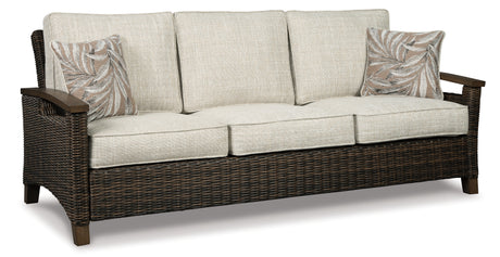 Paradise Trail Outdoor Sofa and Loveseat in Medium Brown from Ashley - Luna Furniture