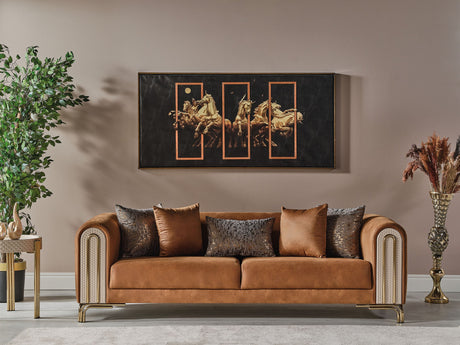 Paris Stationary Sofa in Brown from Furnia - Luna Furniture