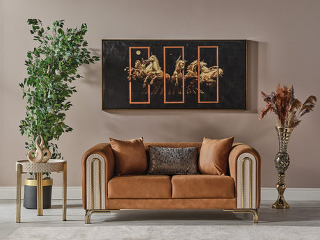 Paris 3-pieces (Sofa & Loveseat & Chair) Livingroom Set in Brown from Furnia - Luna Furniture