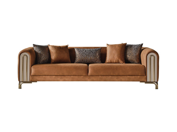 Paris Stationary 4 Seat Sofa in Brown