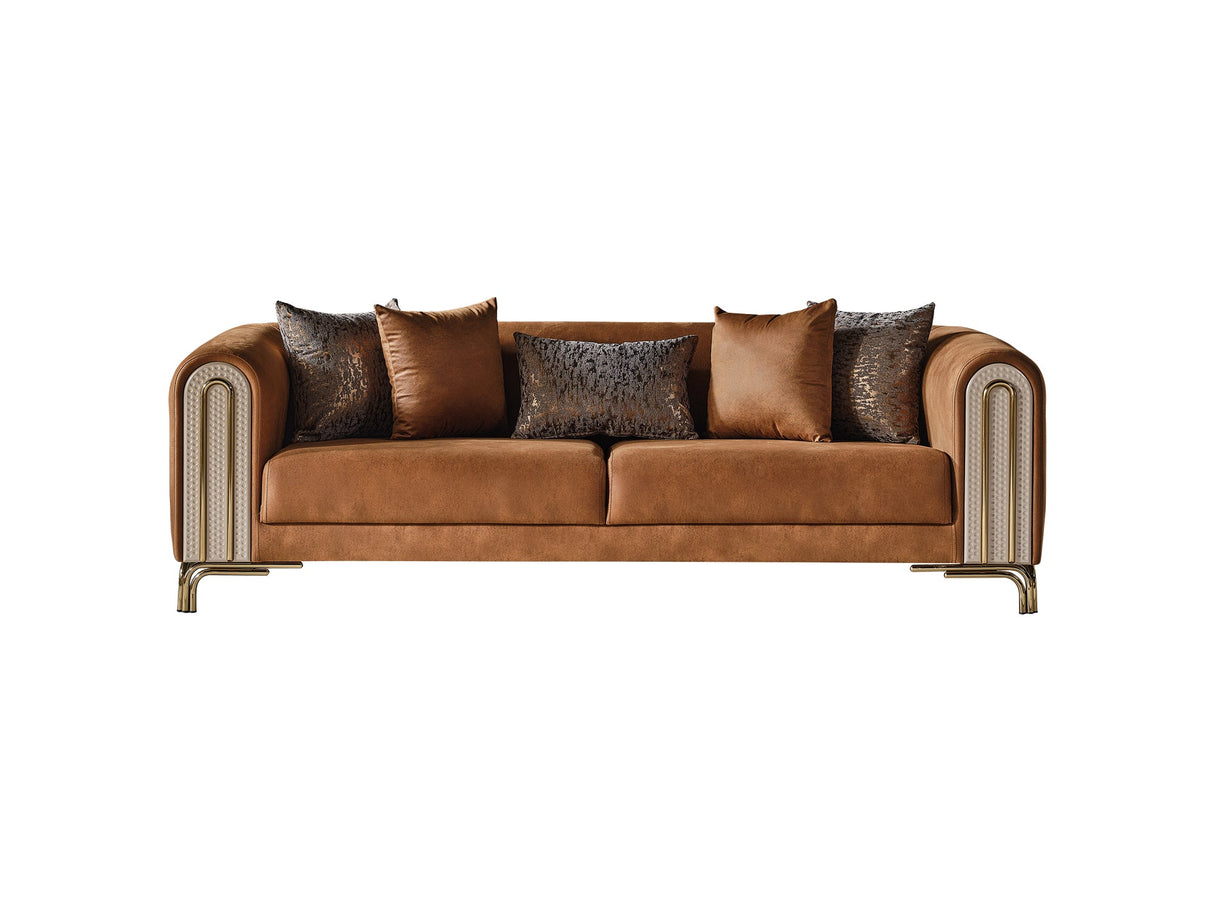 Paris Stationary Sofa in Brown from Furnia - Luna Furniture