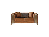 Paris 3-pieces (Sofa & Loveseat & Chair) Livingroom Set in Brown from Furnia - Luna Furniture