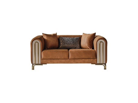 Paris 3-pieces (Sofa & Loveseat & Chair) Livingroom Set in Brown from Furnia - Luna Furniture
