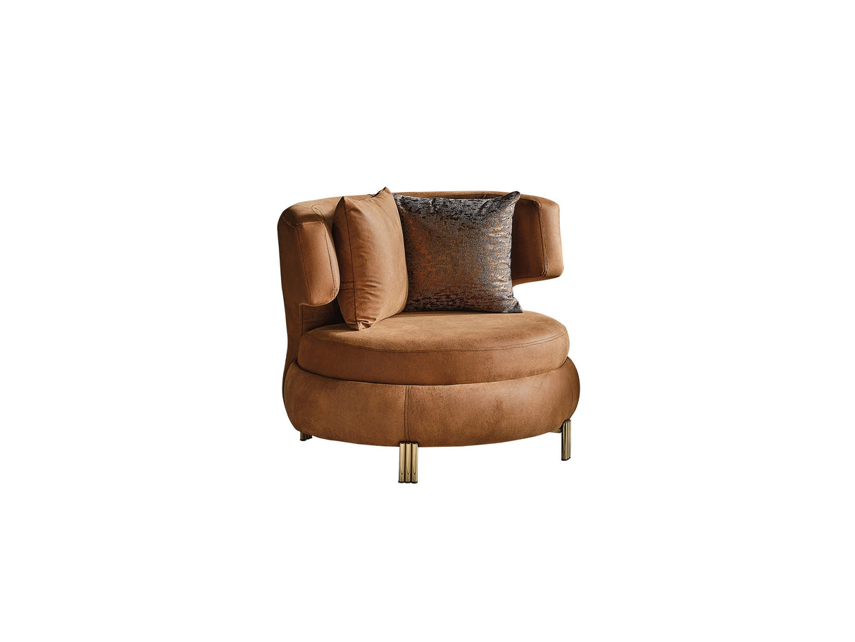 Paris 3-pieces (Sofa & Loveseat & Chair) Livingroom Set in Brown from Furnia - Luna Furniture